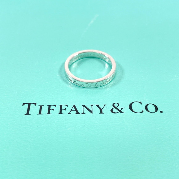 TIFFANY & Co. Tiffany Notes Narrow New York Ring, 925 Sterling Silver, Size 1...